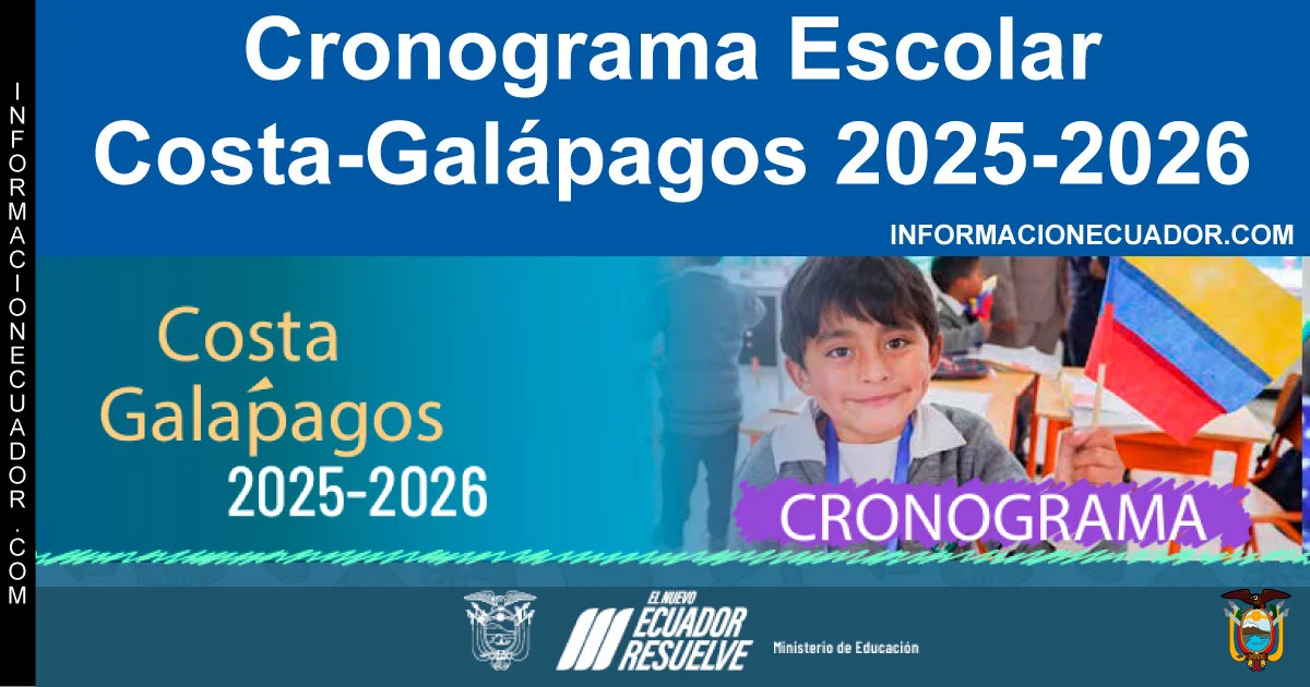 Cronograma Escolar CostaGalápagos 20252026 PDF